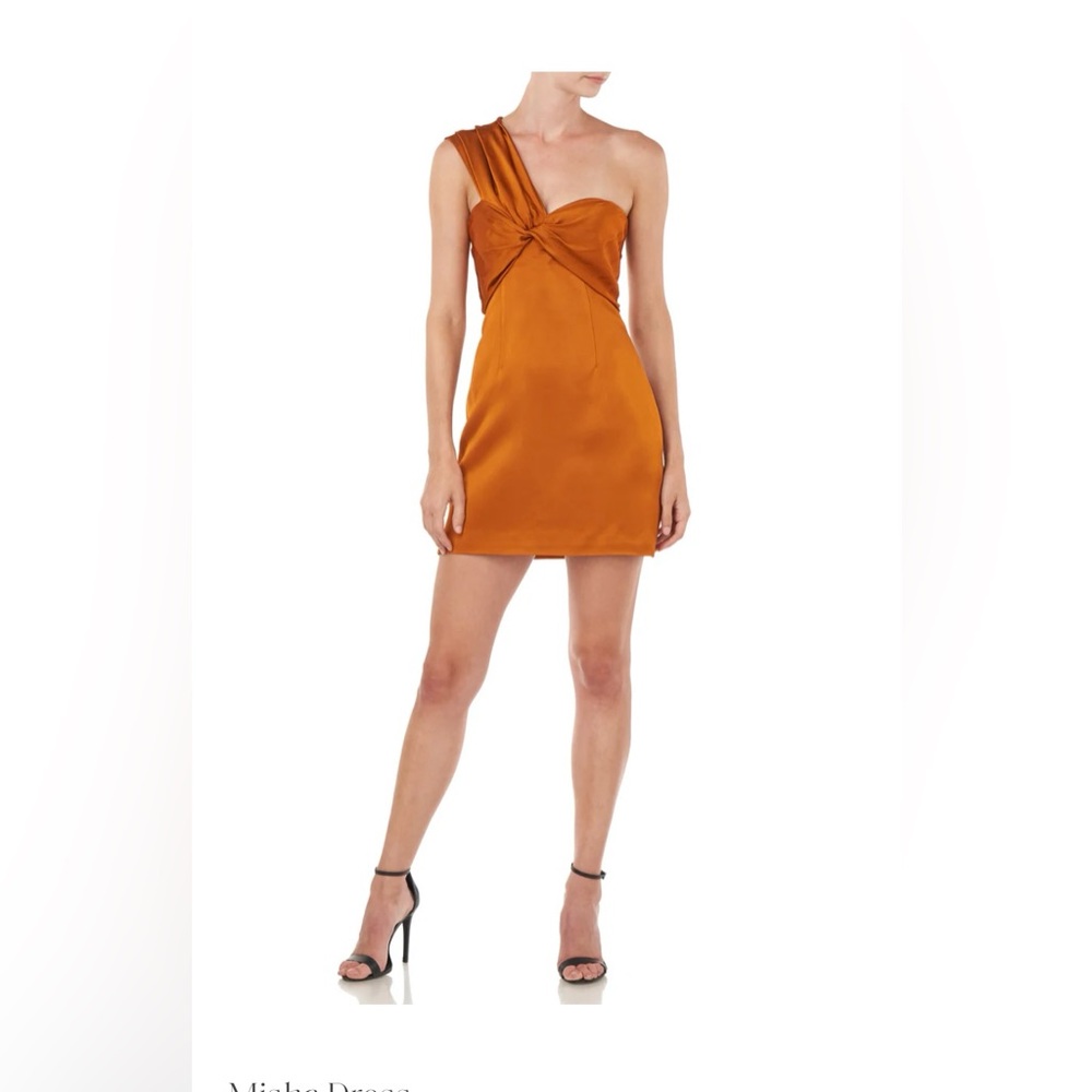AMUR
NEW AMUR misha mini one shoulder dress in amber